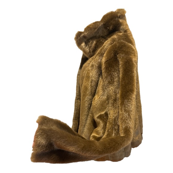 NWOT 1990s CHADWICKS LIGHT BROWN FAUX MINK “MOB WIFE” TEDDY JACKET LUXURY SZ XXL - Picture 4 of 7